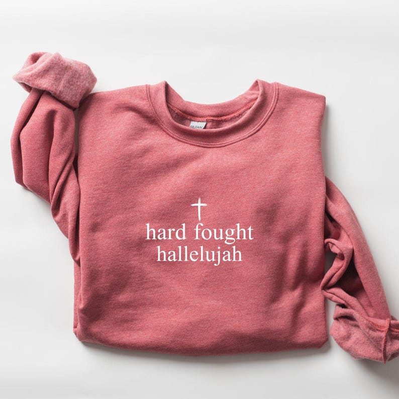 Christian PNG, Christian SVG, Retro Sublimation Design Download, Trendy Shirt Design, Hard Fought Hallelujah png, Bible Verse Svg Png
