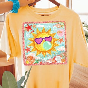 PNG di un sole preppy con gomma da masticare, design per sublimazione a tema spiaggia estiva, grafica retrò per vacanze al mare, download digitale di un leopardo rosa effetto pittura finta.