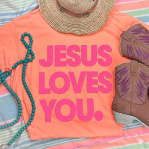 Jesus Loves You PNG, Pink Christian Sublimation Design, Bold Faith Quote Digital Download, Church Youth Group Shirt Graphic, VBS