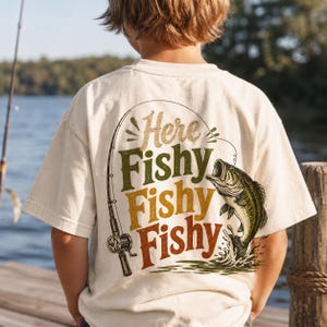 Here Fishy Fishy Fishy PNG, Vintage Bass Fishing Sublimation, Funny Fisherman Digital Download, Retro Dad Graphic Tee, Fathers Day DTF