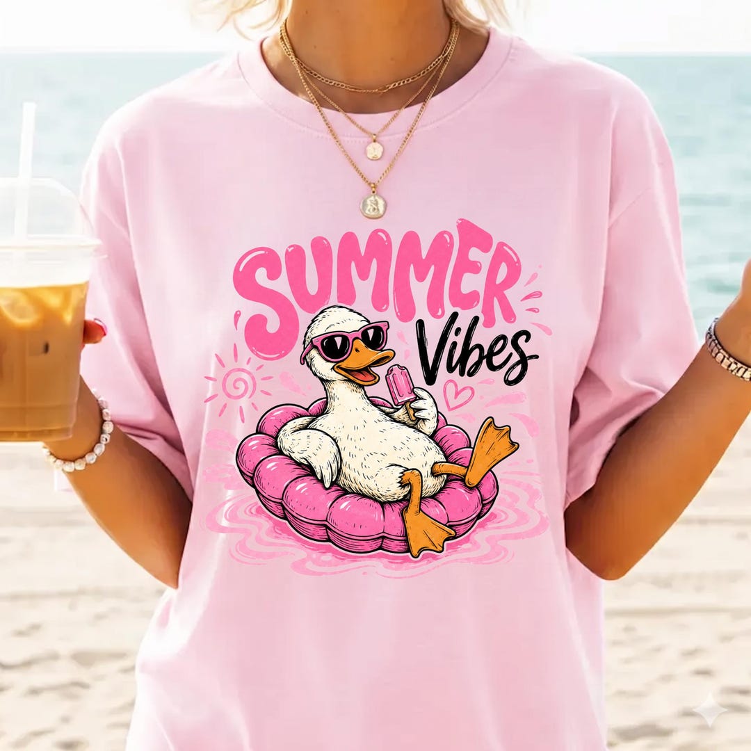 Summer Vibes Duck PNG, Preppy Summer Sublimation, Pool Float Digital ...