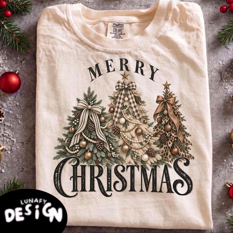 Problem Tree Visual Layout Leopard Christmas Trees PNG, Neutral Boho Merry Christmas Sublimation ...