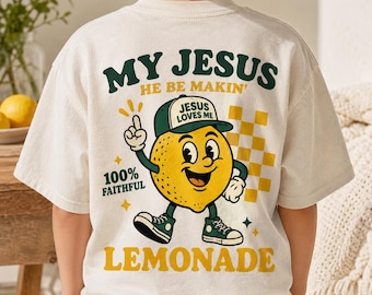 Retro Christian Mascot PNG, My Jesus Lemonade Sublimation, Funny Faith Digital Download, Youth Group Graphic Tee, Vintage Cartoon DTF