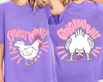 Guess What Chicken Butt PNG Bundle, Funny Preppy Sublimation Design, Matching Shirts Graphic, Front and Back Retro Humor Digital Download