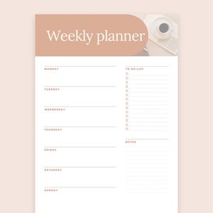 Printable Weekly Planner A4 | Minimalist To Do List and Agenda PDF | Digital Download for A4 Size