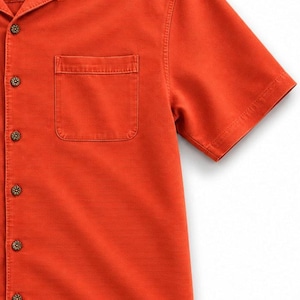 Vintage Tommy Bahama Silk Camp Shirt Orange Embroidered Hawaiian Resortwear image 8