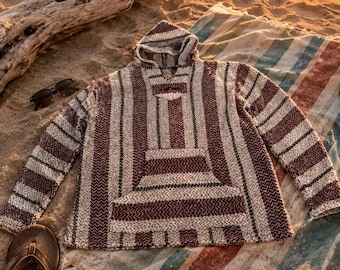 Sudadera con capucha estilo Baja Joe mexicana vintage, talla grande, para festivales de surf y skate.