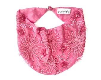 Sorbet Beaded Scarf Necklace in pink