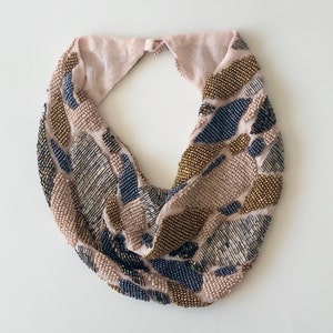 Safari Beaded Scarf Necklace in beige