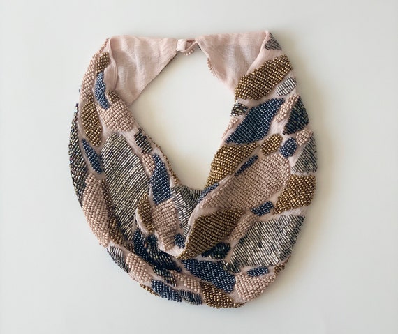 Beaded scarf necklace deals