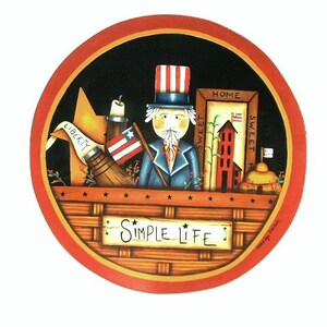 Simple Life #804, Patriotic USA Message, Summer Scene, Country Primitive, Quality Artist & Craftsman