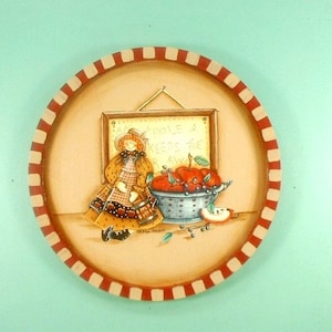 Apple Queen #96 Antique Doll, Country Primitive Style, Vintage Phrase, Keeps Doctor Away, Quality Artist