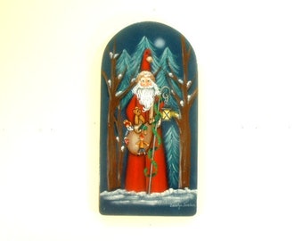 Father Christmas 481, Old World Santa Scene, Country Primitives Style Design, Artist Quality Painter & Craftsman