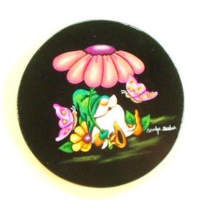 Garden Gnome #327, Gnome Mushroom, Butterfly, Flowers, Colorful Contemporary Design, Quality Artist & Craftsman