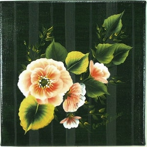 Pink Roses #582, Wildflowers in Pink, Country Farmhouse  Wall Decoration, Artist Quality #582