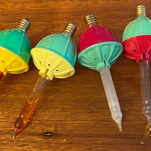 Vintage 6 Christmas Bubble Lights Parts Only