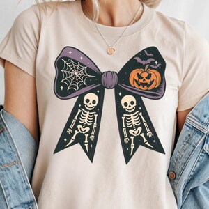 Halloween Coquette Bow Shirt, Spooky Season Bow Shirt, Coquette Halloween Shirt, Girly Halloween tee, Gift for Halloween, Fall pumpkin Shirt
