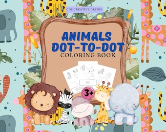 Animals Dot-to-Dot Coloring Book for Kids | Fun and Educational Animal-Themed Activity Book