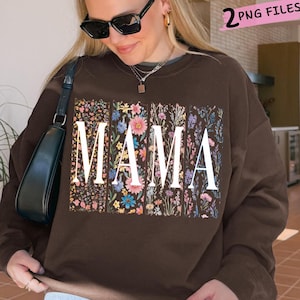 Boho Floral Mama Shirt png, Wildflowers Spring DESIGN