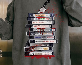 Halloween Movies VHS Tapes Png, Halloween Design Png, 90s Style Halloween Sublimation