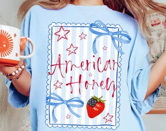 American Honey Coquette PNG, 4th of July, Girly USA Sublimation Digital Download