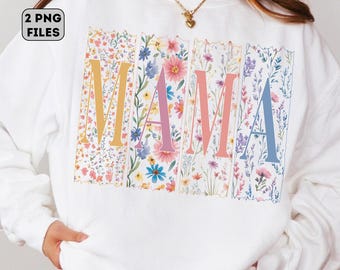 Boho Floral Mama png, Retro Flower Mom Design, Plik sublimacyjny na koszulkę, Floral Spring Png, Mama png, Dzień Matki png