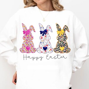 Spring Boho Floral Easter Bunny png, Boho Easter png, Easter png, Happy Easter png,  Spring png, Easter Rabbit png, Retro Easter png, Boho