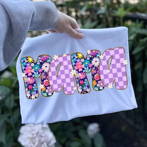 Checkered Mama png, Cute Mama png, Floral Mama png, Mothers day png, Mama png, Mama Daisy Shirt Design, Floral Sublimation