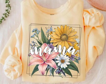 Floral Mama PNG, Mothers Day png, Mama Groovy png, Retro Mama png