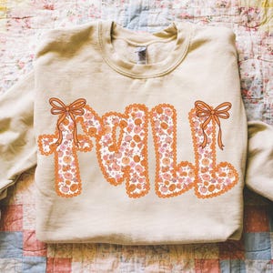 Preppy Fall png, Coquette Fall png, Fall Cottage Core Ditsy Flowers Fall png, Autumn png, Girly Floral Fall png, Lace Fall png, Pumpkin png