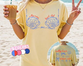 Salty Moms Beach Club PNG, Trendy Coastal Mom Shirt Design, Summer Vacation Mermaid Outfit Graphic