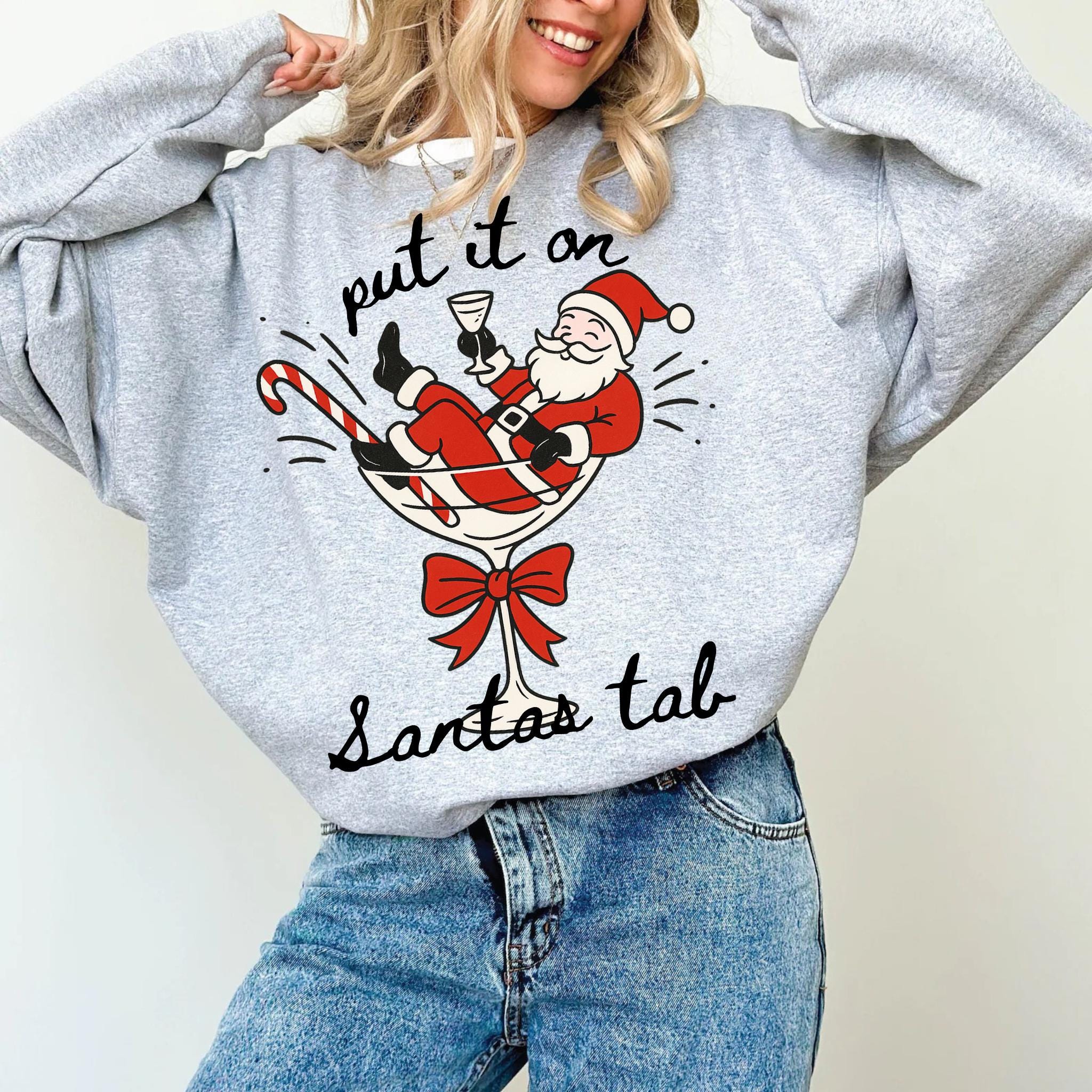 Xmas Put In Put It on Santa's Tab PNG, Funny Christmas Drinking Shirt Design, Santa ...