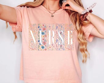 Boho Floral Nurse PNG, Nurse Flowers Digital Download