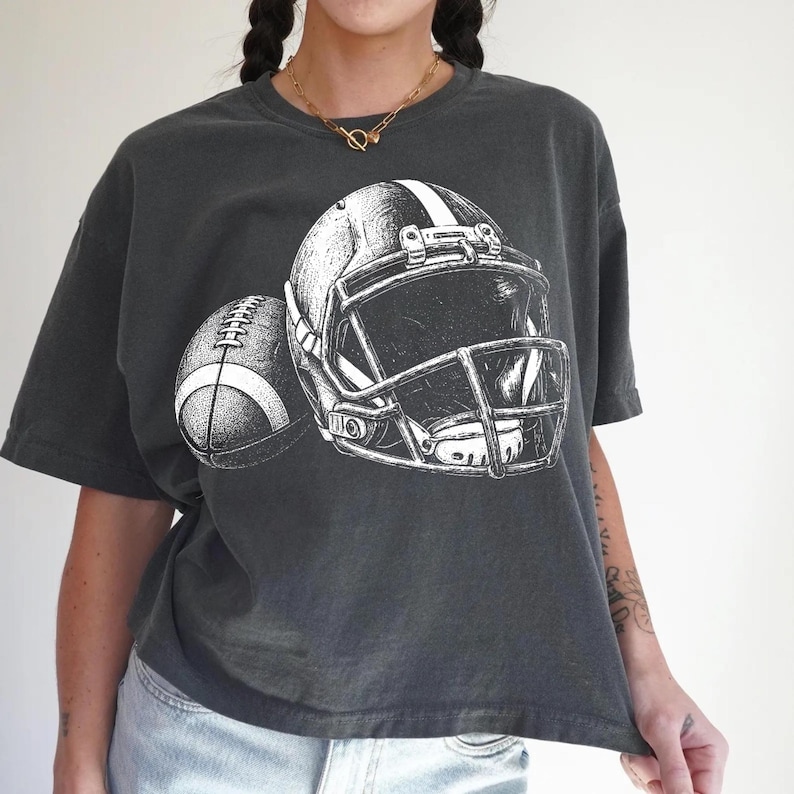 Trendy Retro Football PNG, High School Football, Mom Football Player Shirt Design