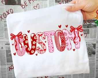 Custom Valentine  PNG, Personalized Pink Red Sublimation, Trendy Heart Lace Digital Download, Custom Name Valentine's Day