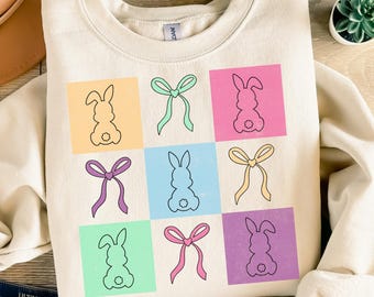 Retro Checkered Easter Png, Girly Easter shirt Png, Easter coquette Bow Png, Easter Bunny png, Retro Easter Png, Girls Easter Png, Bunny png