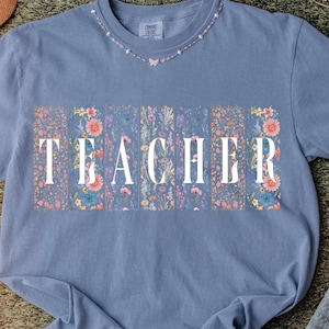Boho Floral Teacher PNG, Teacher Shirt Design, Teaching Life Png, Teacher Shirt Png, Teacher Appreciation, Boho Wildflowers Png