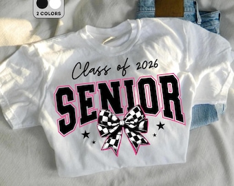Retro Senior 2026 PNG, Class of 2026 Png, Coquette Senior 2026 Png, Graduation PNG, Retro Checkered Png, High school Senior Shirt Design