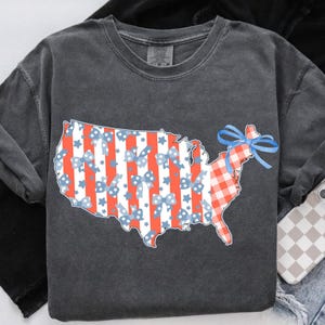 Preppy America USA Map PNG, Preppy 4 de julho Png, America Png, Floral USA Coquette Png, Dia da Independência, America Coquette Bow Png