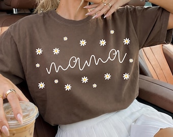 Floral Mama Png, Minimalist Mothers Day Shirt Design, Daisy Mama Sublimation