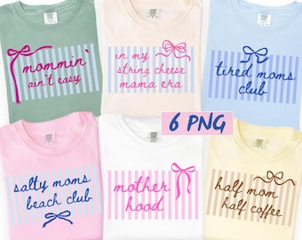 Mom Life PNG Bundle, Funny Mama Shirt Design, Mommin Ain’t Easy, Motherhood Sublimation Digital,  Preppy Striped Png