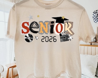 Senior 2026 Retro Collage PNG, Graduation Shirt Digital Download