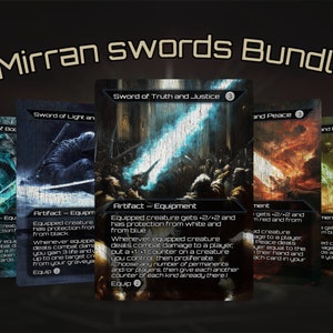 Mirran Swords Mtg Bundle Collection, Proxy personalizzati TCG, qualità delle carte CEDH Premium. Stile artistico Proxy Renaissance.