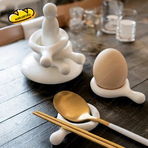 Japanese Ceramic Ring Shaped Chopstick Rest With Handle,Porcelain Brid Cutlery Rest,Kitchen Utensil Holder,Ceramic Chopstick Rest,Best Gift
