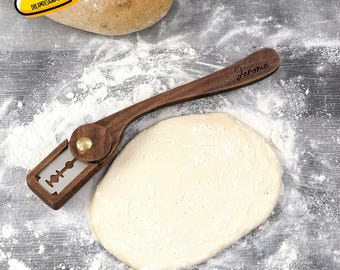Personalized Name Walnut Bread Lame,Custom Walnut Long Handle Dough Lame,Kitchen Tool,Sourdough Bread Lame,Bread Lame With Pouch,Baking Gift