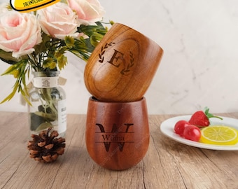 Personalized Wood Whiskey Tumbler,Custom Gift For Whiskey Lover,Engrave Handmade Wooden Drinking Mugs,Wooden Cup,Wooden Drinkware,Best Gifts
