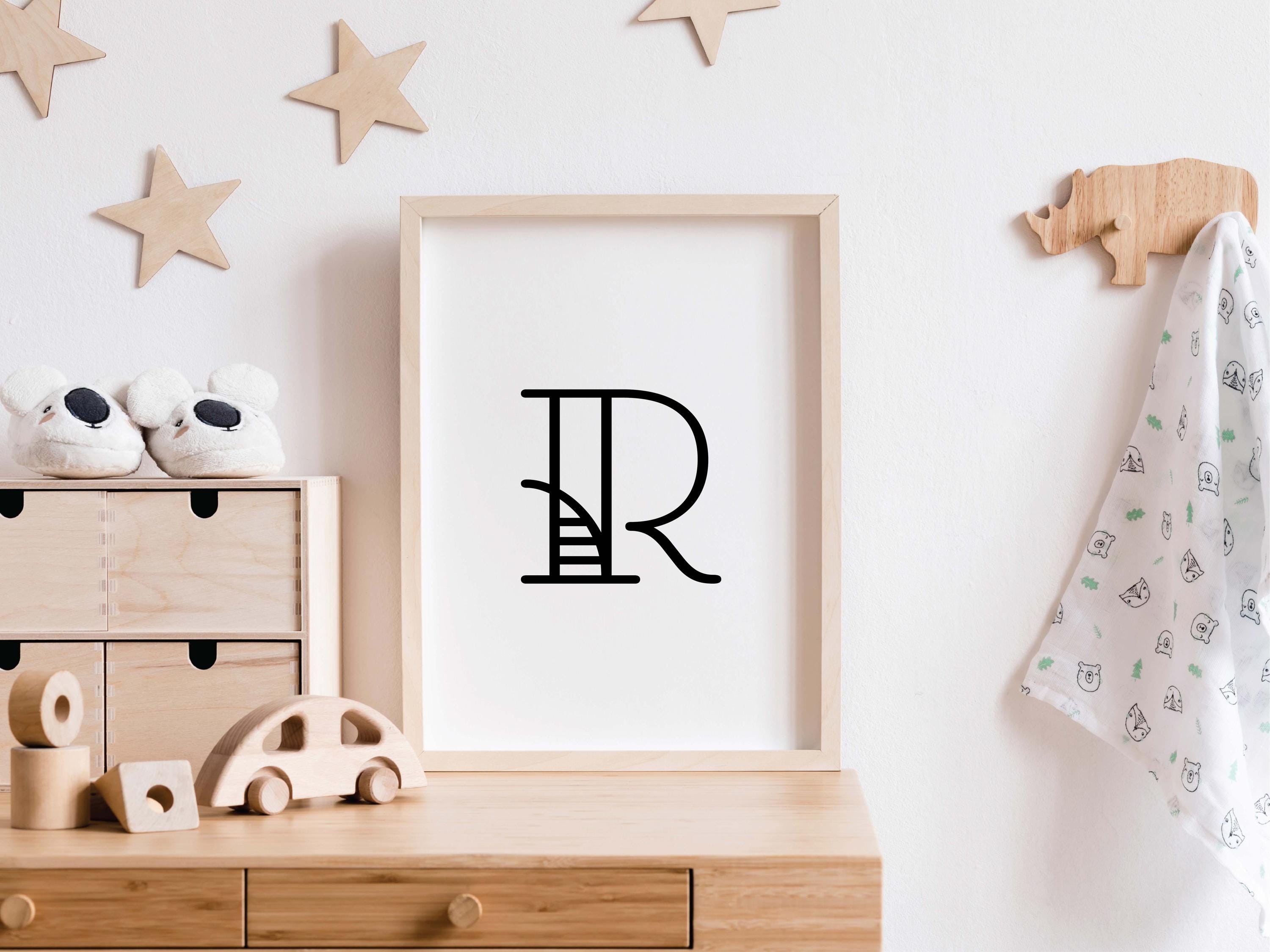 Printed Small Letter R Minimalist Letter R Nursery Print – Alphabet Wall Art (digital Download ...