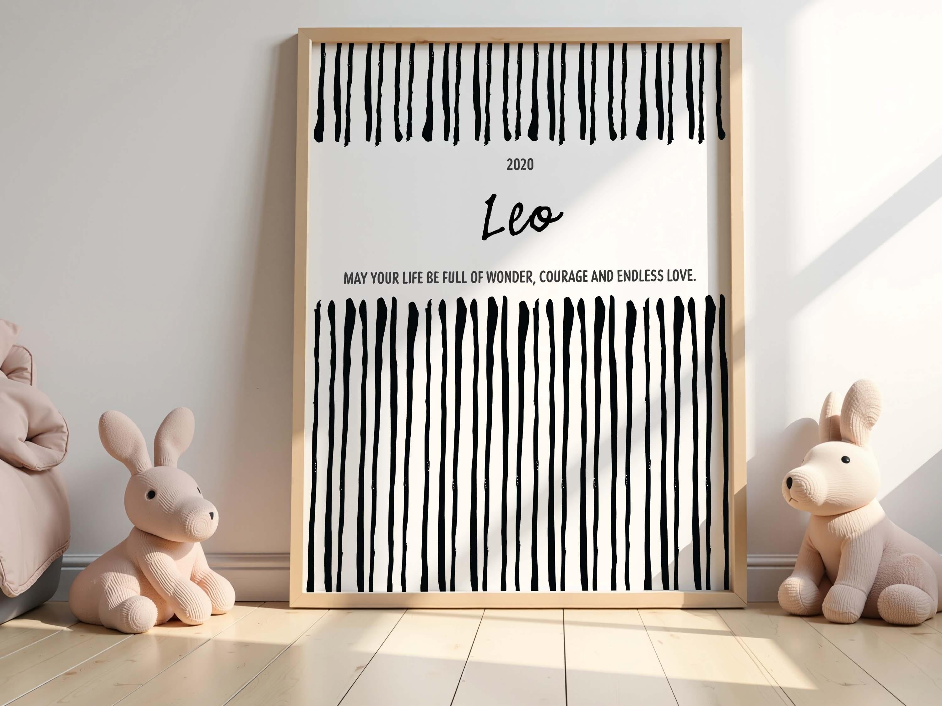 Personalized Baby Birth Poster | Custom Name and Birth Year Nursery ...