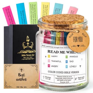 Christian Gift Jar(KJV), Bible Verses for emotions and feelings, Encouraging Gift, Christian gift,Hallow Grace Scripture Jar, Birthday,Jesus