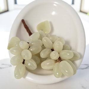 Handmade Green Onyx Marble Grape Cluster - Natural Stone Decorative Object, Unique Home & Office Decor Accent, Alabaster Grapes Figurine
